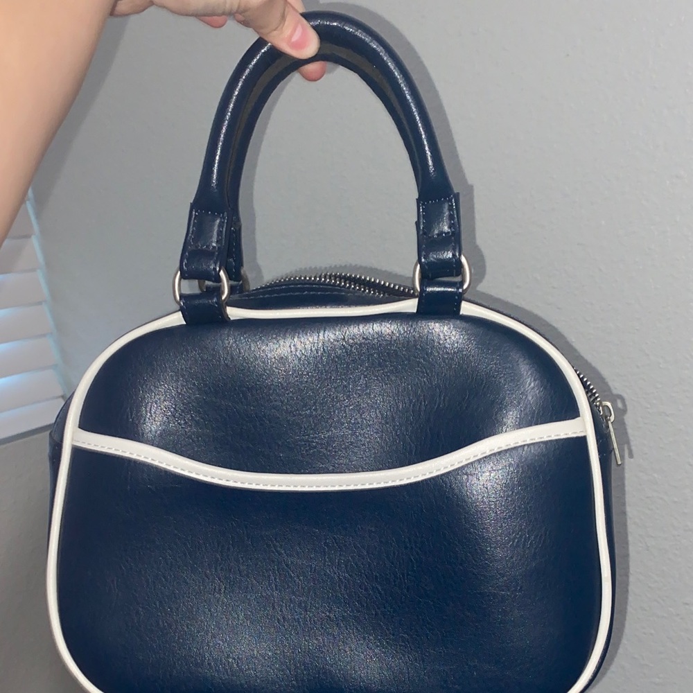 PacSun Navy Blue Mini Bag with White Trim